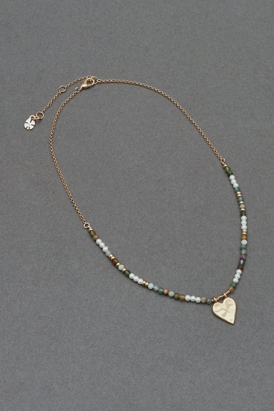 bead pearl heart pendant